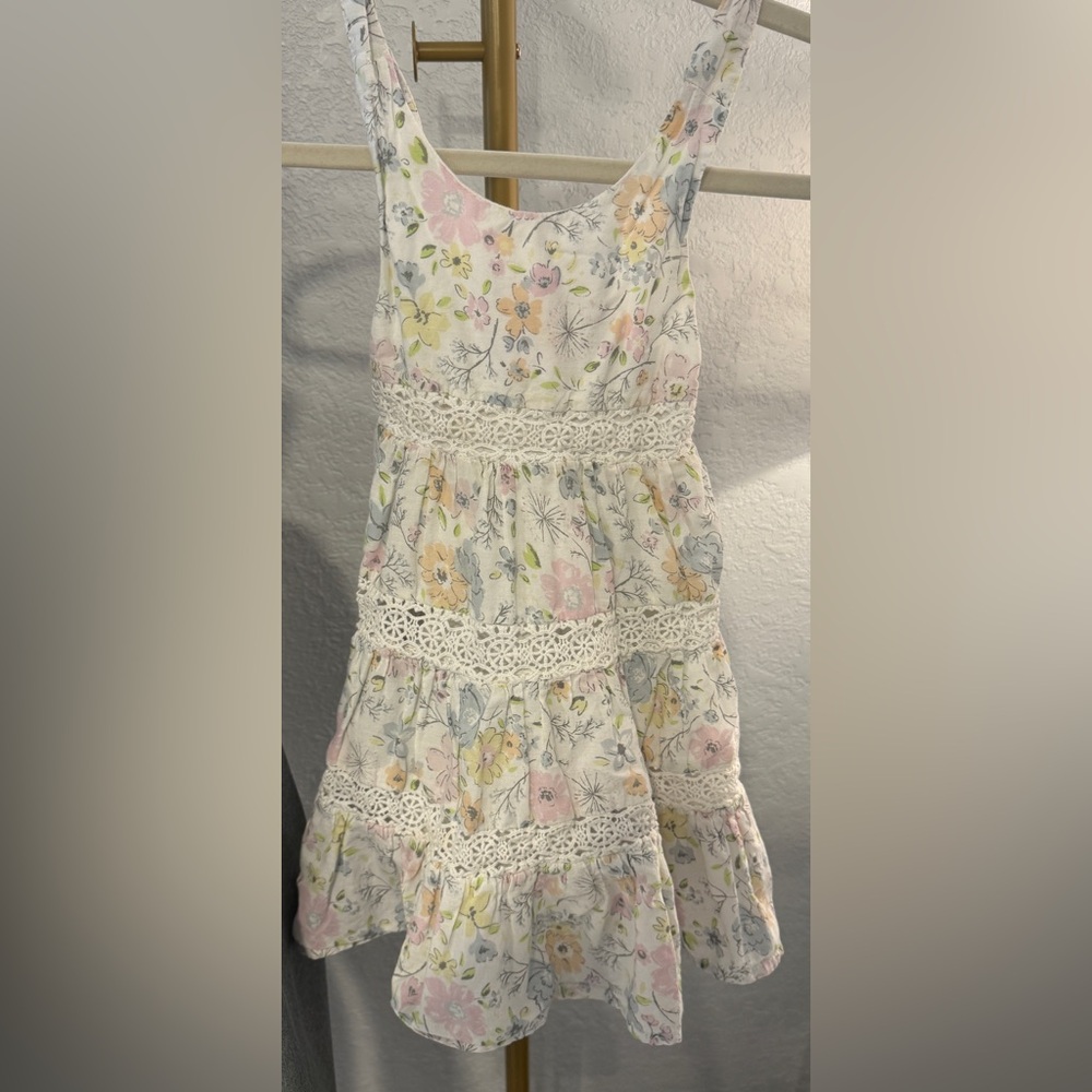 Tommy Bahama Girls Floral Tiered Dress Size 2T Crochet Lace Summer Sundress - Picture 2 of 8